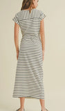 STRIPE KNIT MIDI DRESS