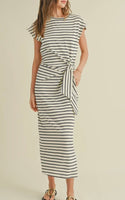 STRIPE KNIT MIDI DRESS