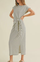 STRIPE KNIT MIDI DRESS