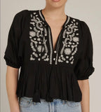 EMBROIDERED BOHO TOP