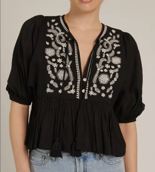 EMBROIDERED BOHO TOP