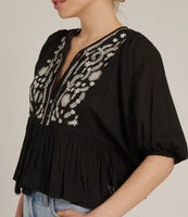 EMBROIDERED BOHO TOP