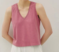 CROPPED BASIC V-NECK TANK