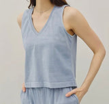 CROPPED BASIC V-NECK TANK