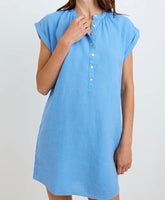 CAP SLEEVE HENLEY DRESS