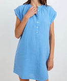 CAP SLEEVE HENLEY DRESS