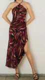 LIGHTS OUT HALTER DRESS