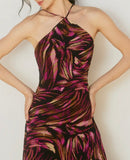 LIGHTS OUT HALTER DRESS