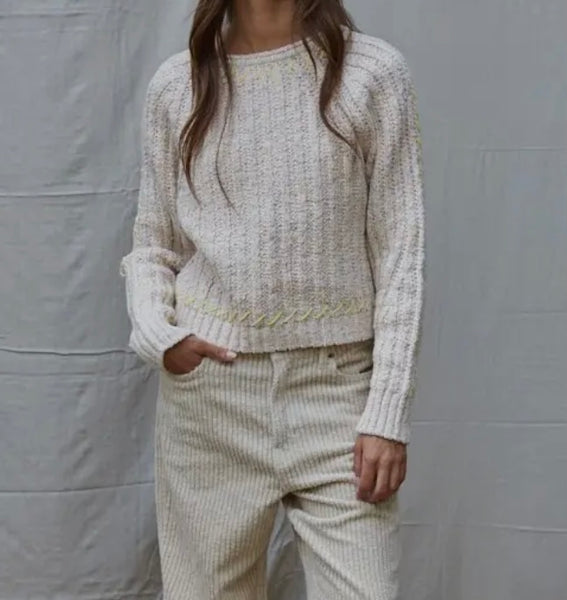 KNIT WHIPSTITCH PULLOVER