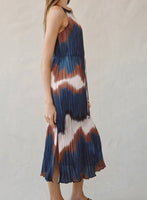 OMBRE PLEATED MIDI DRESS