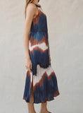 OMBRE PLEATED MIDI DRESS