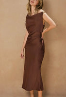 OFF THE SHOULDER RUCHED MIDI