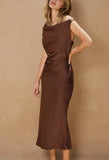 OFF THE SHOULDER RUCHED MIDI