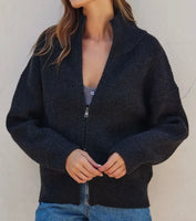 2 WAY ZIP SWEATER JACKET