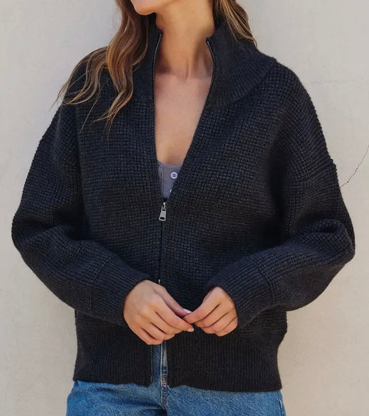 2 WAY ZIP SWEATER JACKET