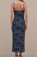 MESH FLOWER PRINTED MAXI