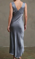 SIDE SLIT SATIN DRESS