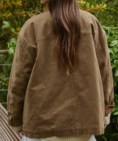 WOVEN COTTON ZIP UP JACKET