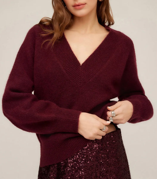 HEATHER VNECK SWEATER
