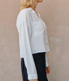 WIDE HEM CROPPED BUTTON DOWN