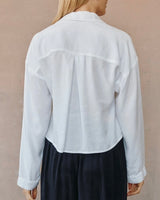 WIDE HEM CROPPED BUTTON DOWN