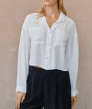 WIDE HEM CROPPED BUTTON DOWN