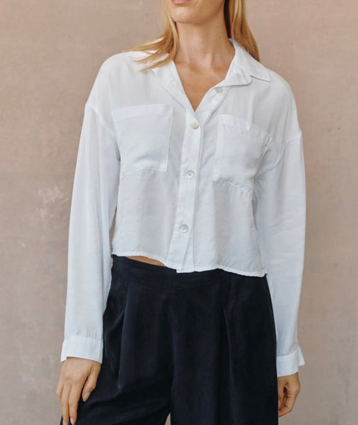 WIDE HEM CROPPED BUTTON DOWN
