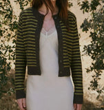 STRIPED BUTTON UP CARDIGAN