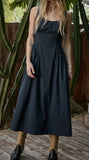 GATHERED MIDI DRESS