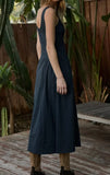 GATHERED MIDI DRESS