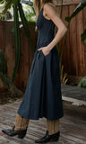 GATHERED MIDI DRESS