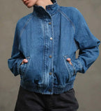 WASHED DENIM BOMBER JACKET