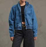 WASHED DENIM BOMBER JACKET