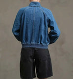 WASHED DENIM BOMBER JACKET