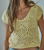 CROCHET CAP SLEEVE SWEATER