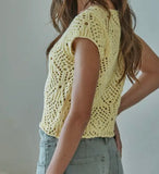 CROCHET CAP SLEEVE SWEATER