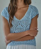 CROCHET CAP SLEEVE SWEATER