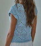 CROCHET CAP SLEEVE SWEATER