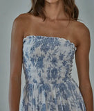 SMOCKED STRAPLESS DRESS