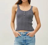 HENLEY KNIT TOP