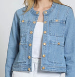 ROUND COLLAR DENIM JACKET