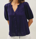 RUFFLE FRONT TIE BLOUSE