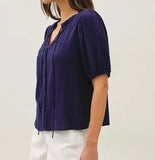 RUFFLE FRONT TIE BLOUSE