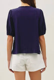 RUFFLE FRONT TIE BLOUSE