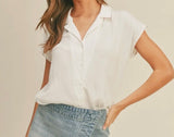 CAP SLEEVE BUTTON DOWN