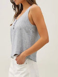 LINEN HENLEY TANK