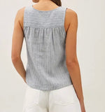 LINEN HENLEY TANK
