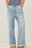 PULL ON WIDE LEG DENIM
