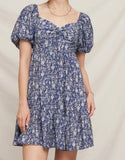 FLORAL PUFF MINI DRESS