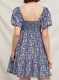 FLORAL PUFF MINI DRESS